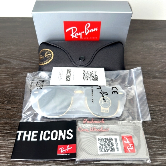 RayBan Clubmaster Green Lenses RB3016 Tortoise Frame Unisex New - Picture 15 of 17